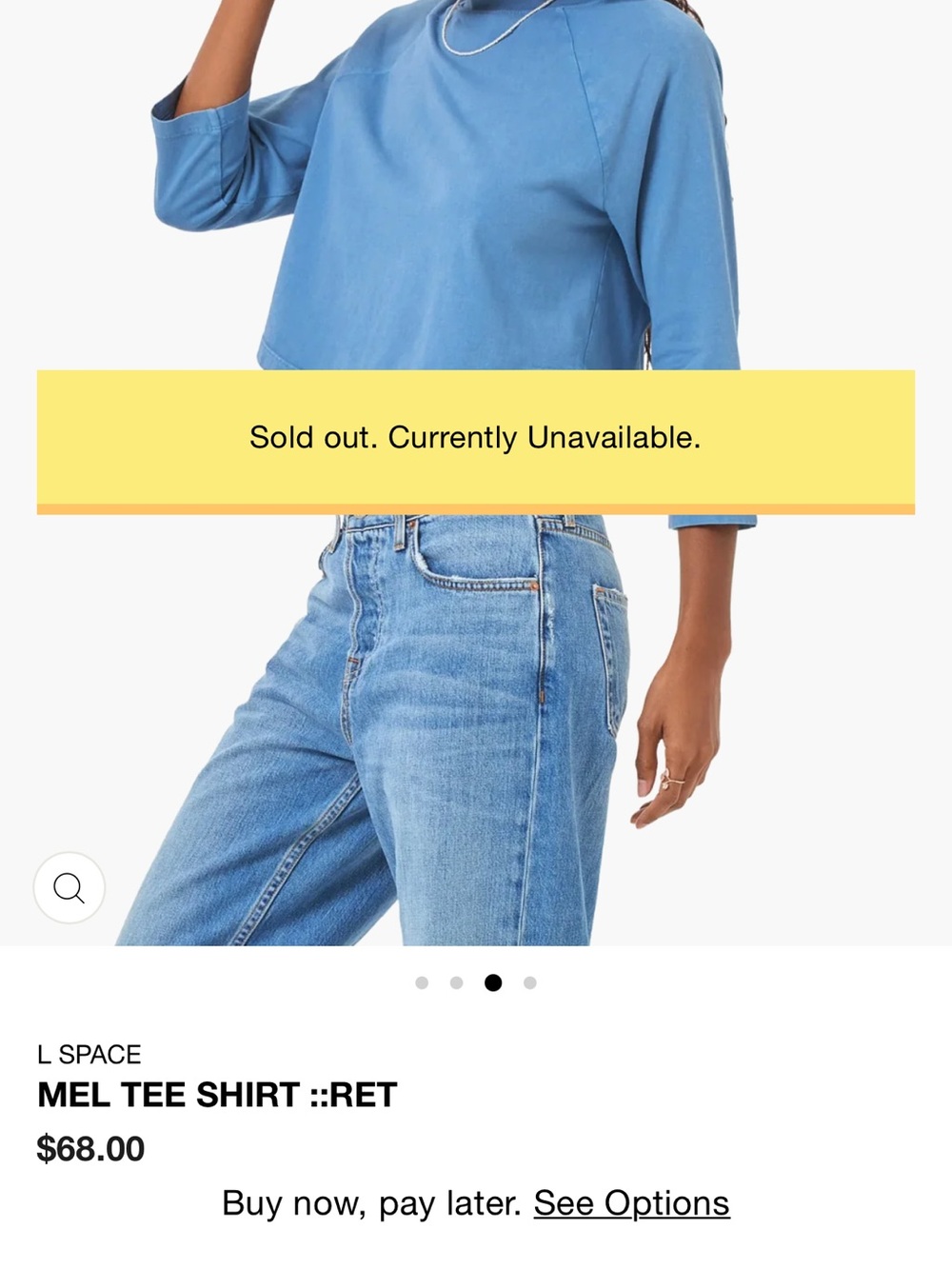 l*space Washed Slate Blue Cropped Long-Sleeve Top - Picture 4 of 6